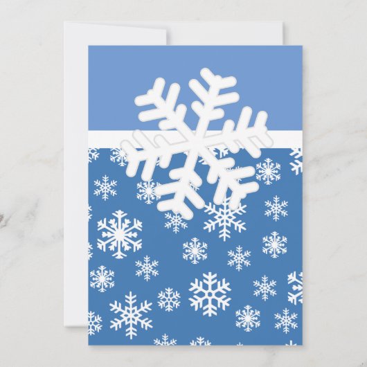 Invitation Flèche de neige bleue et blanche de Noël (Dos)