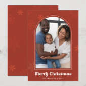 Invitation Flèche de neige Boho Arch rouille Photo Joyeux Noë (Devant / Derrière)