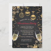 Invitation Flèche de neige, Boules, Confetti Fête de Noël d'e (Devant)