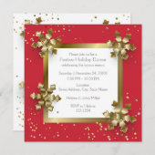 Invitation Flèche de neige en or de Noël (Devant / Derrière)