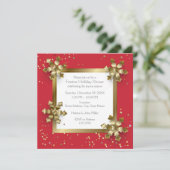 Invitation Flèche de neige en or de Noël (Debout devant)