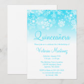 Invitation Flèche de neige Turquoise White Winter Wonderland (Devant / Derrière)