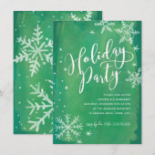 Invitation Flèche de neige Whimy | Green Holiday Party (Devant / Derrière)