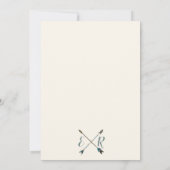 Invitation Flèche et Antler Rustic Chic Mariage Cream & Blue (Dos)