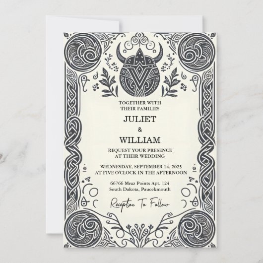 Invitation Flèche médiévale nordique celtique Mariage viking (Devant)