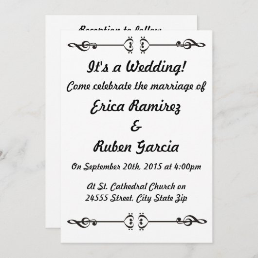 Invitation Flèche musicale (Devant / Derrière)