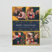 Invitation Flèche-neige d'or moderne| Joyeux Noël 4 Photo (Debout devant)