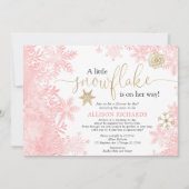 Invitation Flèche-neige en or rose par baby shower postal (Devant)