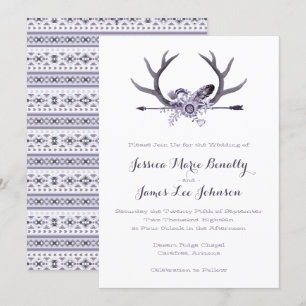 Invitation Flèche tribale et collier pourpre