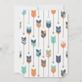 Invitation Flèche Tribale et Plumes fête d'anniversaire bleu  (Dos)