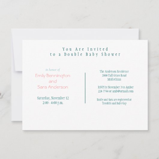 Invitation Flèches à Baby shower double (Devant)