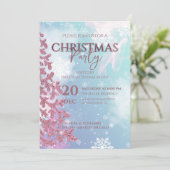 Invitation Flèches blanches sur le bleu clair Noël d'hiver (Debout devant)