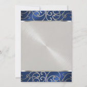 Invitation Flèches bleu et argent de la Quinceanera Navy (Dos)