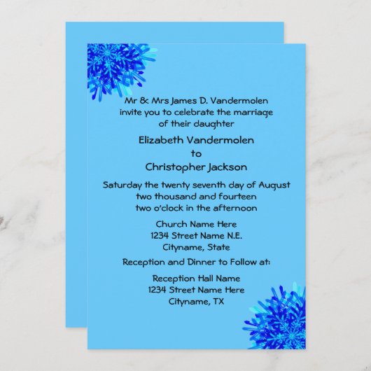 Invitation Flèches bleues (Devant / Derrière)