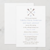 Invitation Flèches Cœur Bleu - Annonce de Mariage (Devant / Derrière)