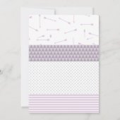 Invitation Flèches de coeur pourpre et courbée Baby shower In (Dos)