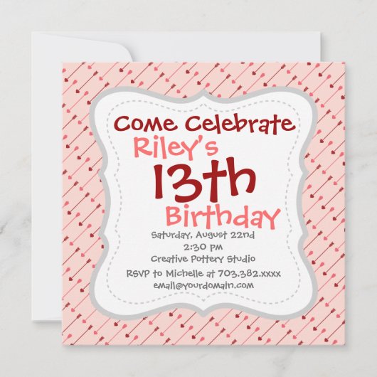 Invitation Flèches de l'Heureuse Sainte-Valentin Cupid rouge  (Devant)