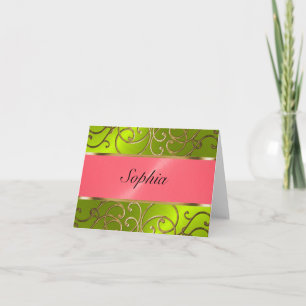 Invitation Flèches de ligree rose rose or Quinceanera Lime