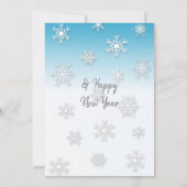 Invitation Flèches de neige bleues et argentées Photos de fam (Dos)