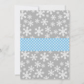 Invitation Flèches de neige bleues et grises Hiver Onederland (Dos)