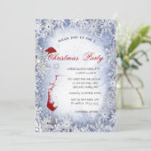 Invitation Flèches de neige bleues, Verre, Fête de Noël d'ent (Debout devant)