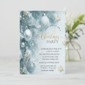 Invitation Flèches de neige en or, Balls Bleus Compagnie fête (Debout devant)