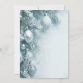 Invitation Flèches de neige en or, Balls Bleus Compagnie fête (Dos)