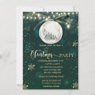 Invitation Flèches de neige en or, Boule, Pine Tree Lights No