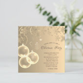 Invitation Flèches de neige en or, Boules d'or Noël d'entrepr (Debout devant)