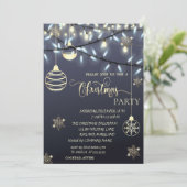 Invitation Flèches de neige en or, Boules, Fête de Noël (Debout devant)