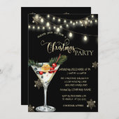 Invitation Flèches de neige en or, Martini Noël (Devant / Derrière)