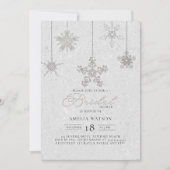 Invitation Flèches de neige en pierre blanche Fête des mariée (Devant)