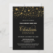 Invitation Flèches de neige Gold Black Corporate Christmas Di (Devant)
