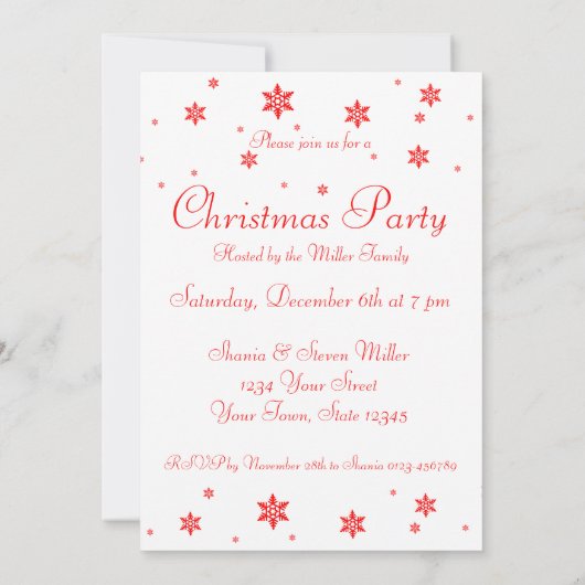 Invitation Flèches de neige simples et modernes (Dos)