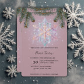 Invitation Flèches de neige violette d'hiver moderne Baby sho
