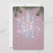 Invitation Flèches de neige violette d'hiver moderne Baby sho (Dos)