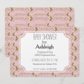 Invitation Flèches de verre rose et or baby shower (Devant / Derrière)