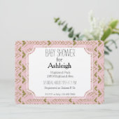 Invitation Flèches de verre rose et or baby shower (Debout devant)