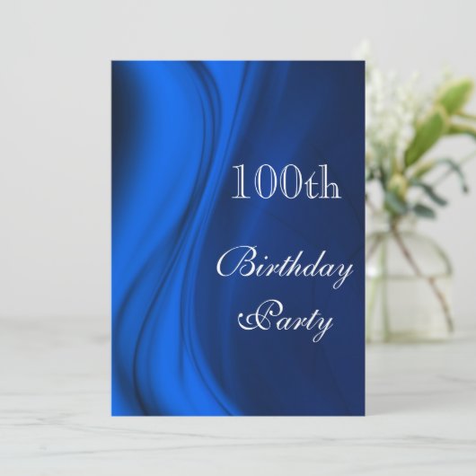 Invitation Flèches Douces De Bleu 100e Anniversaire (Debout devant)