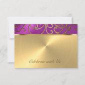 Invitation Flèches en Filigre d'or rose quinceanera (Devant)