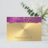 Invitation Flèches en Filigre d'or rose quinceanera (Debout devant)