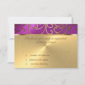 Invitation Flèches en Filigre d'or rose quinceanera (Dos)