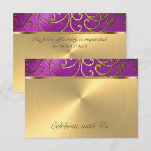 Invitation Flèches en Filigre d'or rose quinceanera