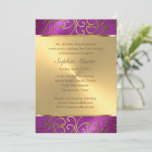 Invitation Flèches en Filigre d'or rose quinceanera (Debout devant)