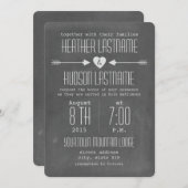 Invitation Flèches inspirées du tableau de bord + Coeur blanc (Devant / Derrière)