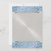 Invitation Flèches Quinceanera Bleu clair et Silver Filigree (Dos)