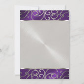 Invitation Flèches quinceanera violet et argent en fibre (Dos)