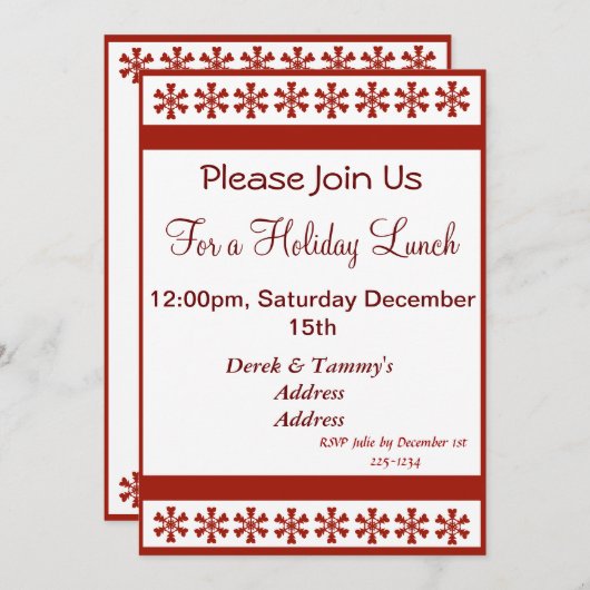 Invitation Flèches rouges (Devant / Derrière)