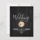 Invitation Flèches tambours amérindiennes Mariage noir (Dos)