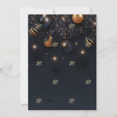 Invitation Fléchettes de neige en or, Balls Christmas (Dos)